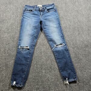 BKE Jeans Women's 27x27 Blue Payton Ankle Skinny Mid Rise Distressed Stretch